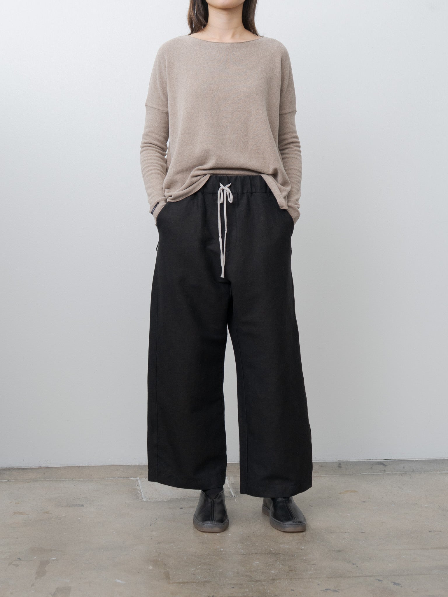 Namu Shop - Album di Famiglia Wide & Long Trousers DS - Black