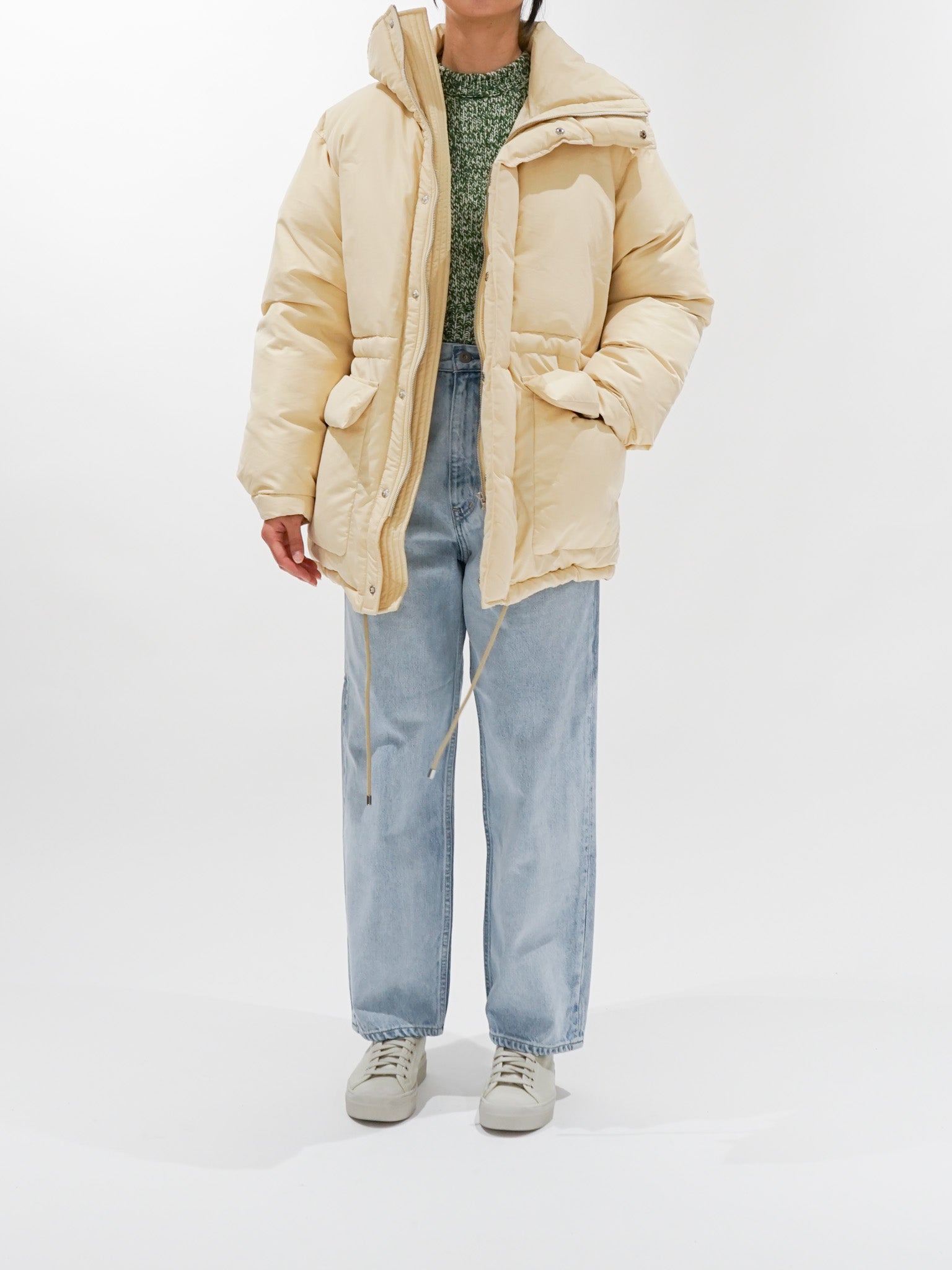 Namu Shop - Auralee Fine Polyester Chambray Down Coat - Light