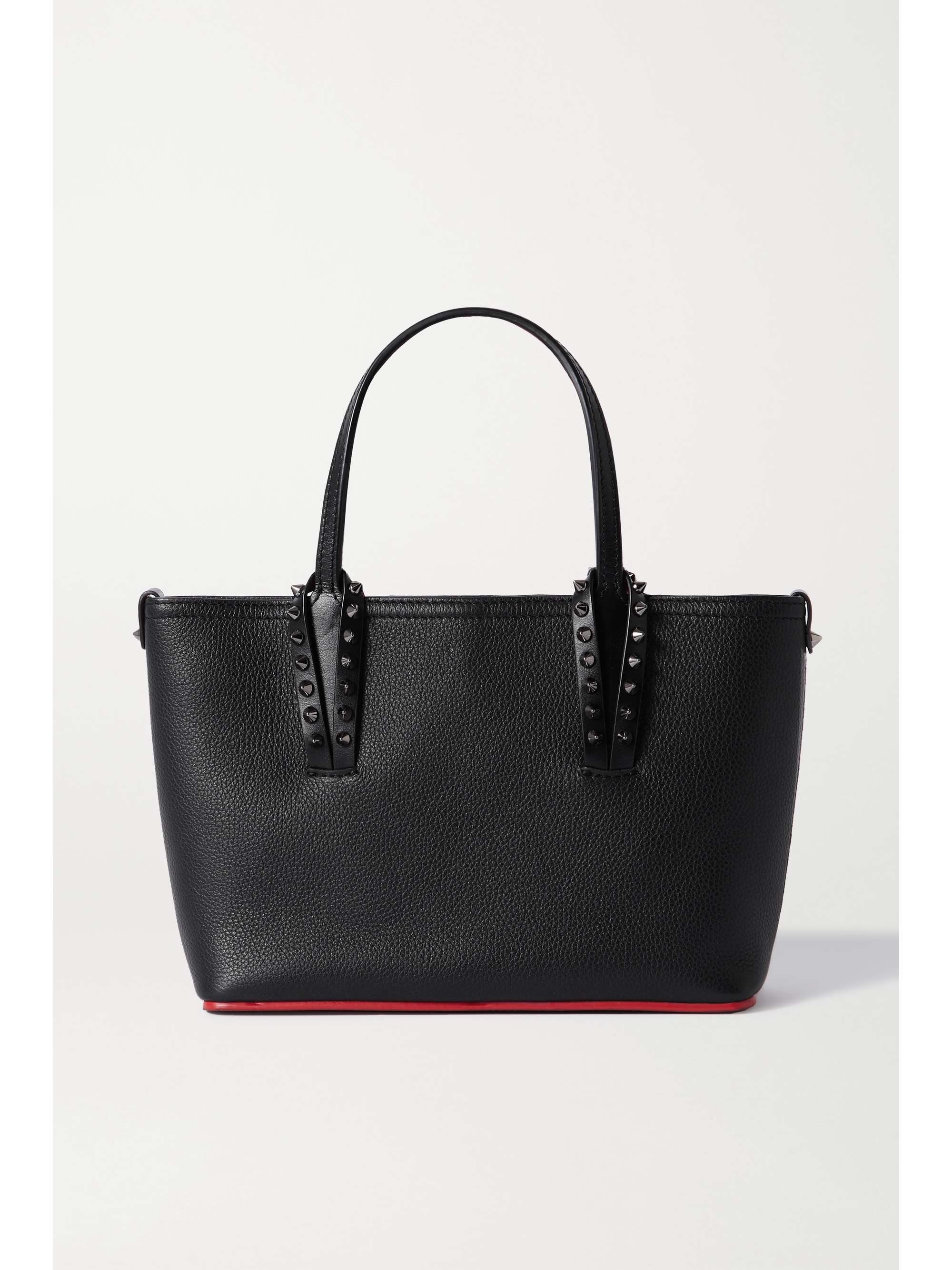 CHRISTIAN LOUBOUTIN Cabata mini spiked textured-leather tote | NET
