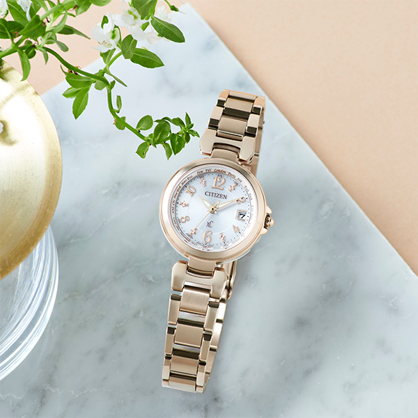 xC basic collection EC1037-51A 電波ソーラー レディース(ピンク