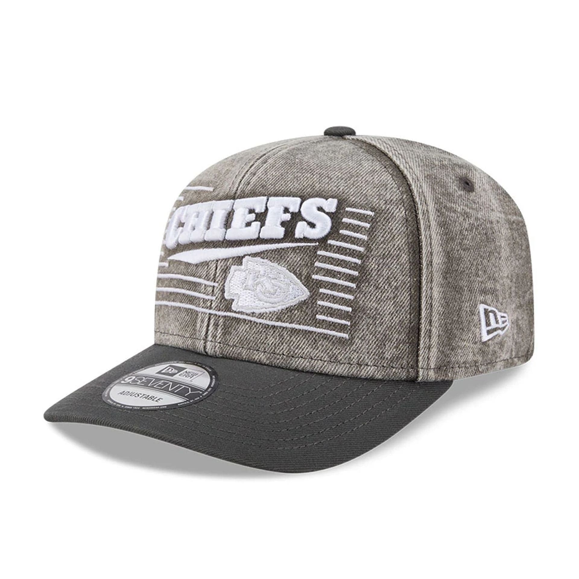 NFL Washed Denim Chiefs Dark Grey 9SEVENTY Stretch Snap Cap | NEC EU