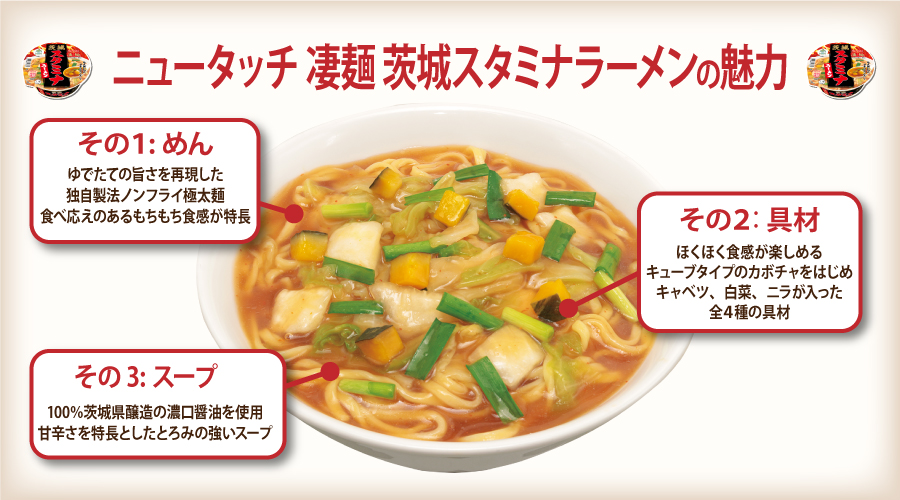 ニュータッチ 凄麺 茨城スタミナラーメン」こだわり秘話|おいしい話