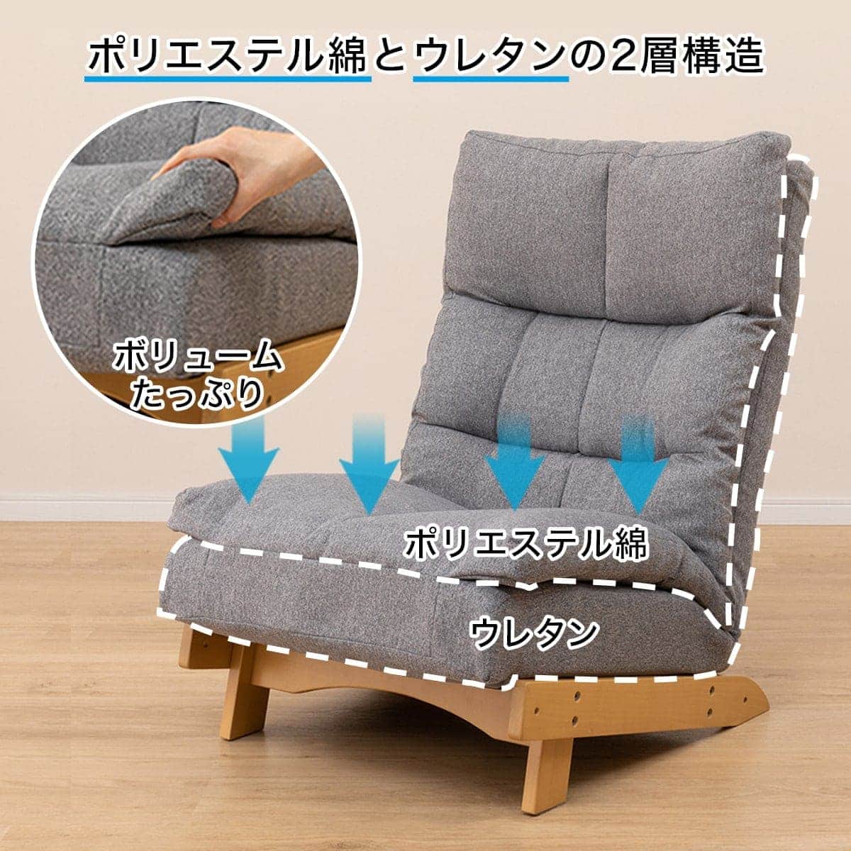 リクライナーソファ(KJ-1 GY/NA 右レバー) | ニトリネット【公式