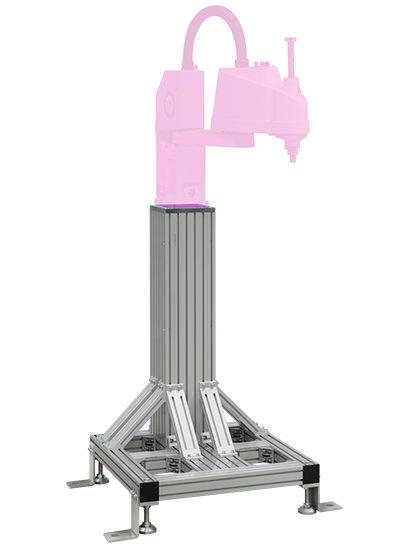 水平多関節ロボット3kg可搬以下用架台 | 小型ロボット専用アルミ架台