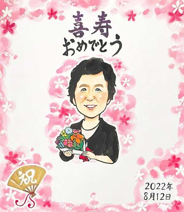 作家「トミー」おしゃれで安い似顔絵ギフト| オレンジスマイル