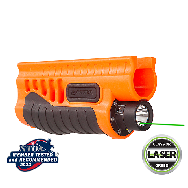 SFL-14GL Less-Lethal Orange Shotgun Forend Light with Green Laser