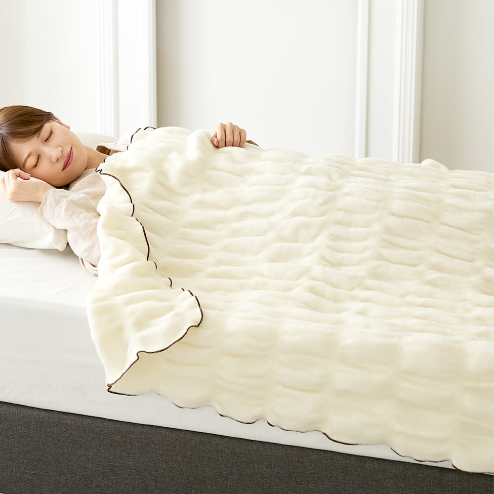 ポリエステル混ウールくしゅくしゅケット – 西川ストア公式本店