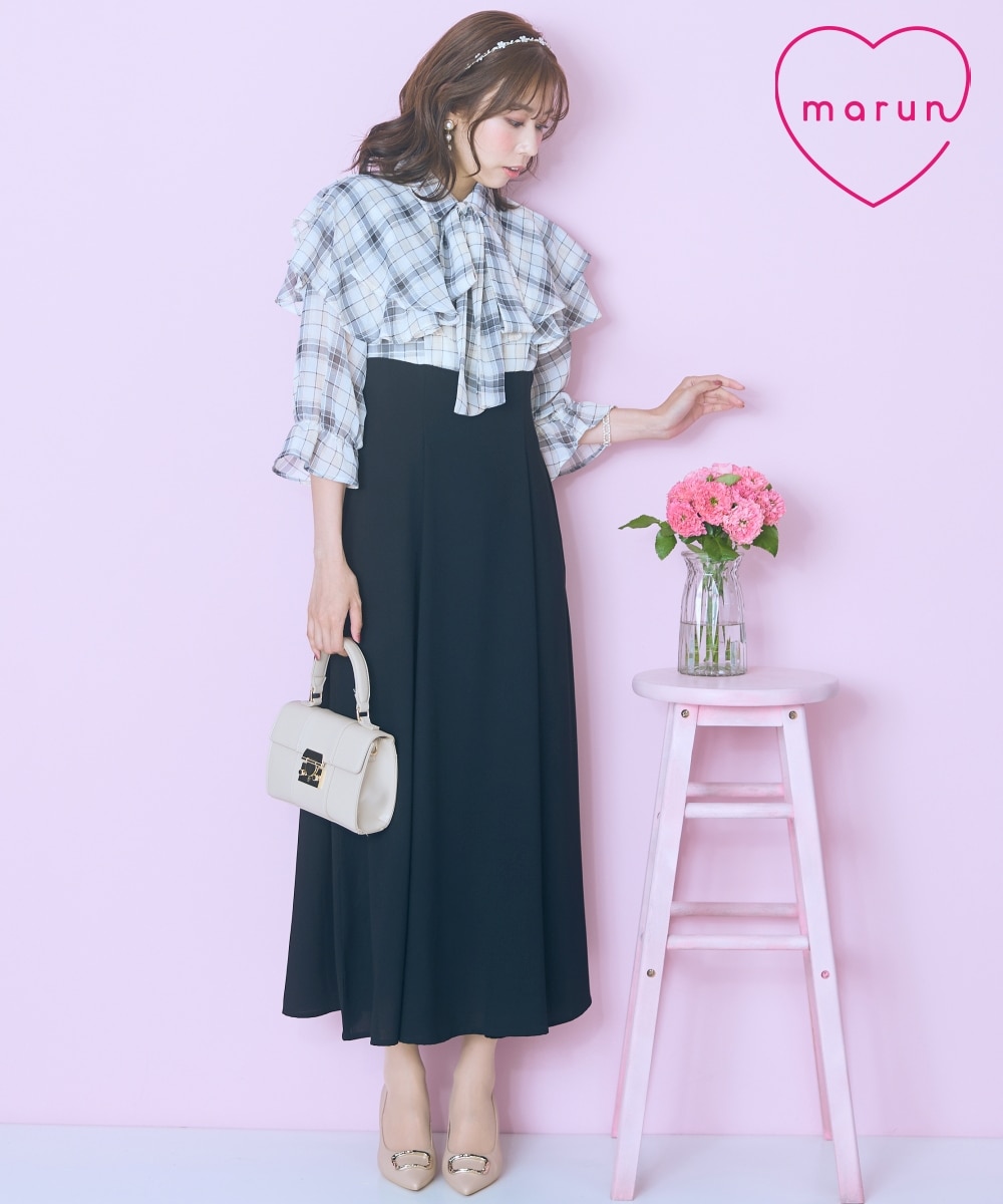 大きいサイズ＞柄ブラウスドッキングワンピース marun 通販【ニッセン】