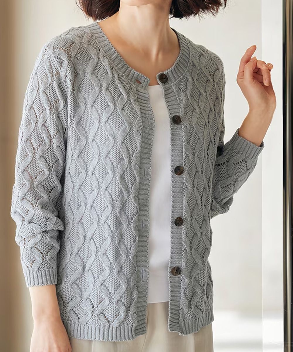 透かし編みサマーカーディガン 通販【ニッセン】