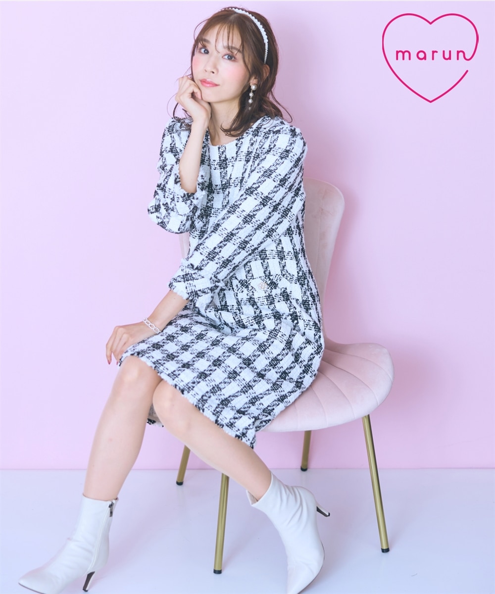 大きいサイズ＞ツイードワンピース marun 通販【ニッセン】