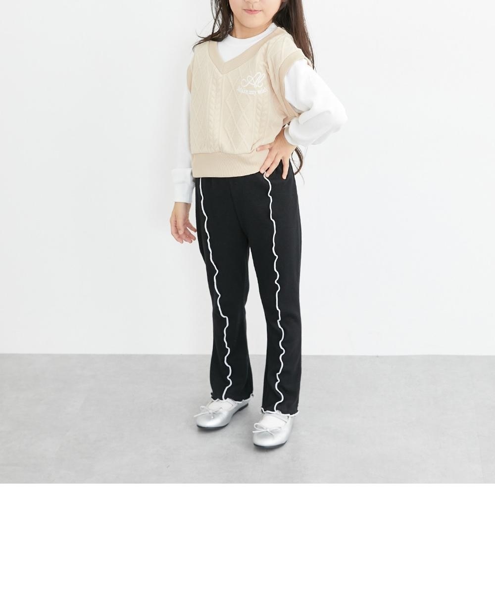 配色メローテレコフレアパンツ（女の子) 通販【ニッセン】