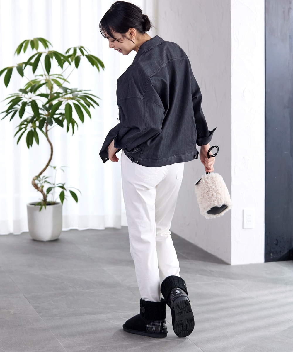 ゆったり幅広】moz（モズ）ニットムートン調ブーツ（ワイズ4E） 通販