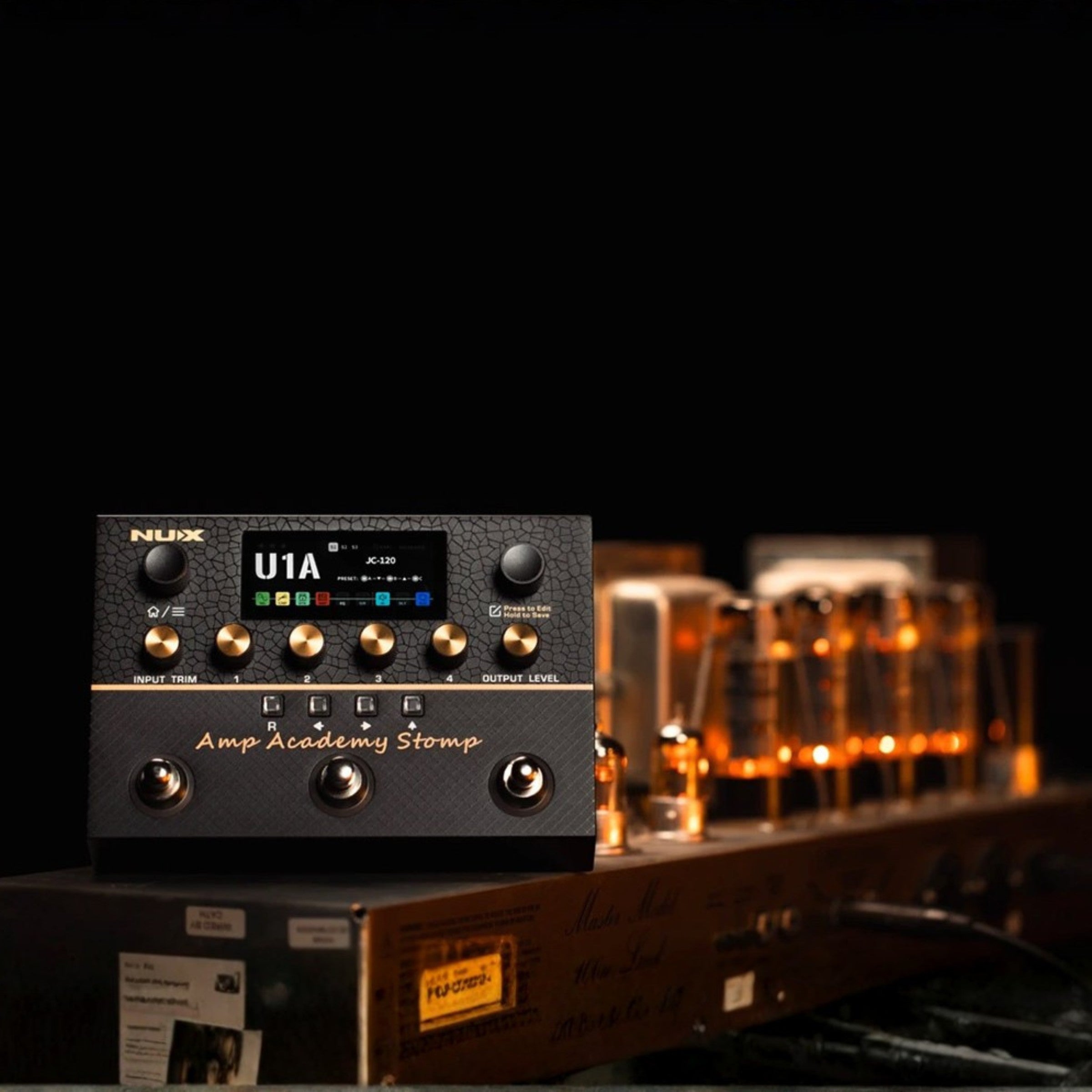 NUX Amp Academy Stomp - Guitar Amp Modeler & Multi-Effects Pedal