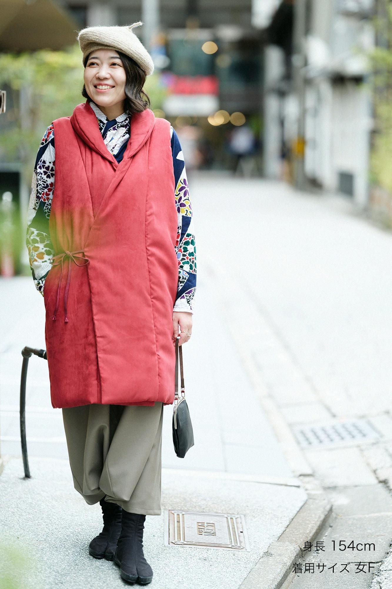 フェイクヌバック 長陣羽織（ながじんばおり） 中綿袷（なかわたあわせ