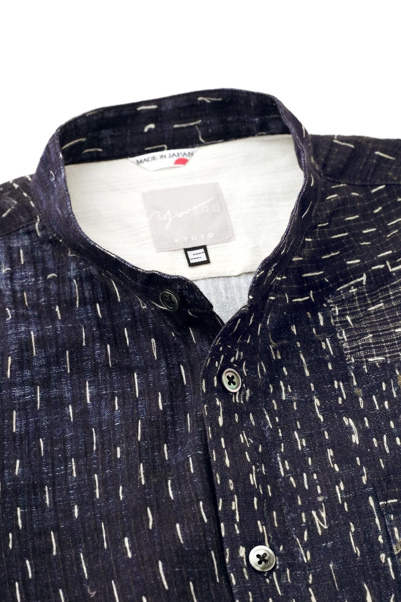 3月17日頃発送予定】高島縮 20/20 スタンドカラーシャツ／BORO III IJ