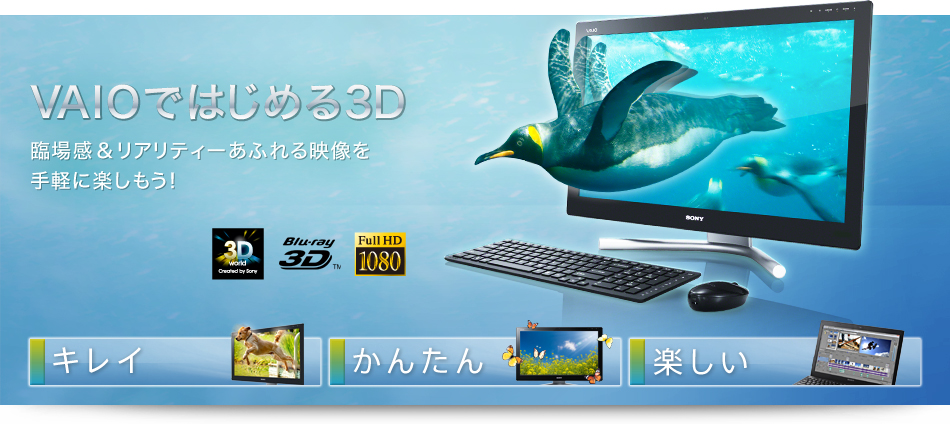 VAIOではじめる3D | 商品ラインアップ | 製品情報 | 個人向け | VAIO