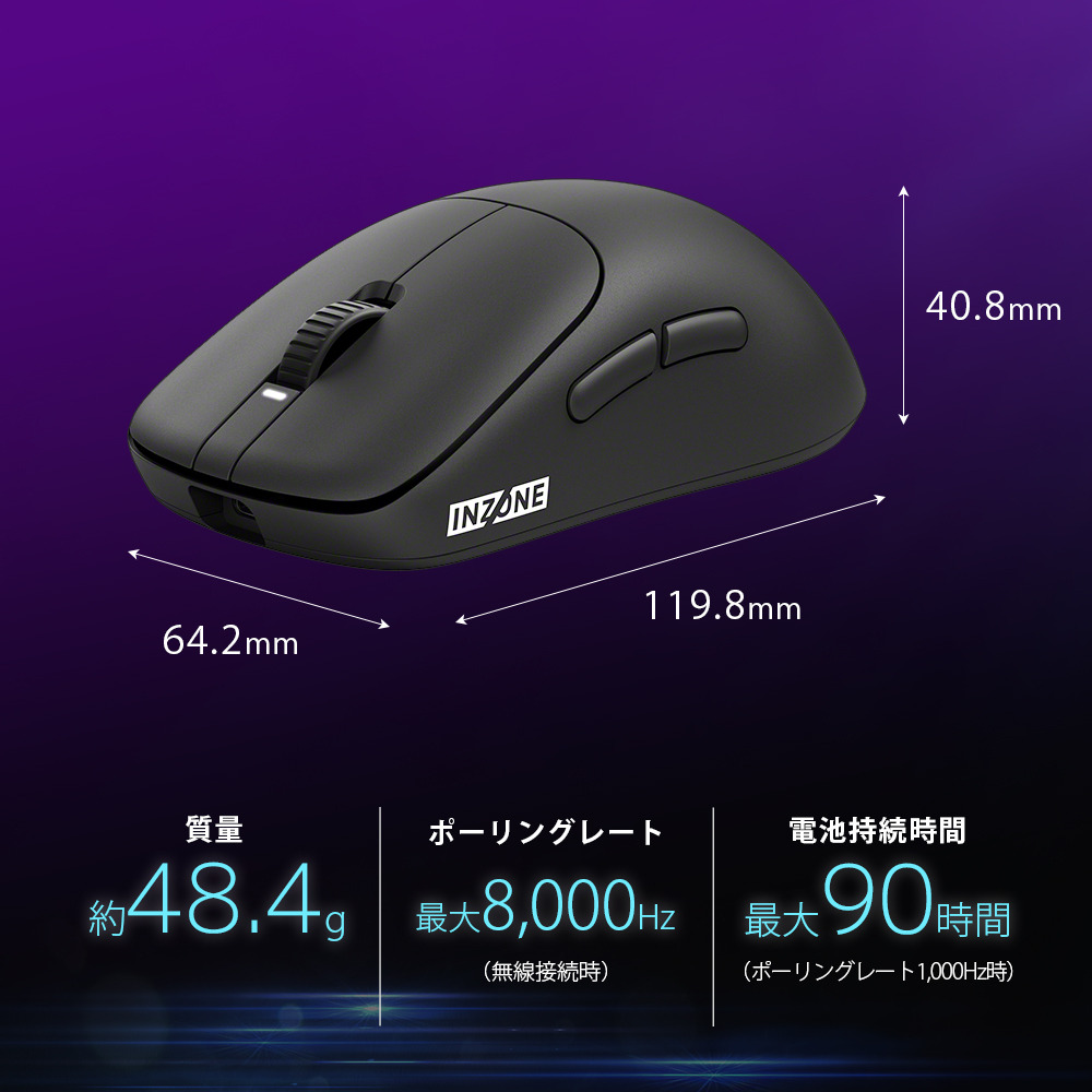 SONY INZONE Mouse-A ワイヤレスマウス 後部高めの万人受けマウス