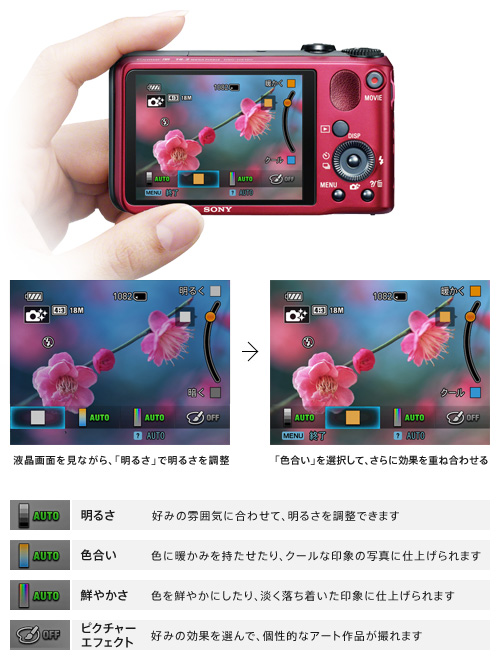 DSC-HX10V 特長 : 撮りたい写真がかんたんに撮れる | デジタルスチル