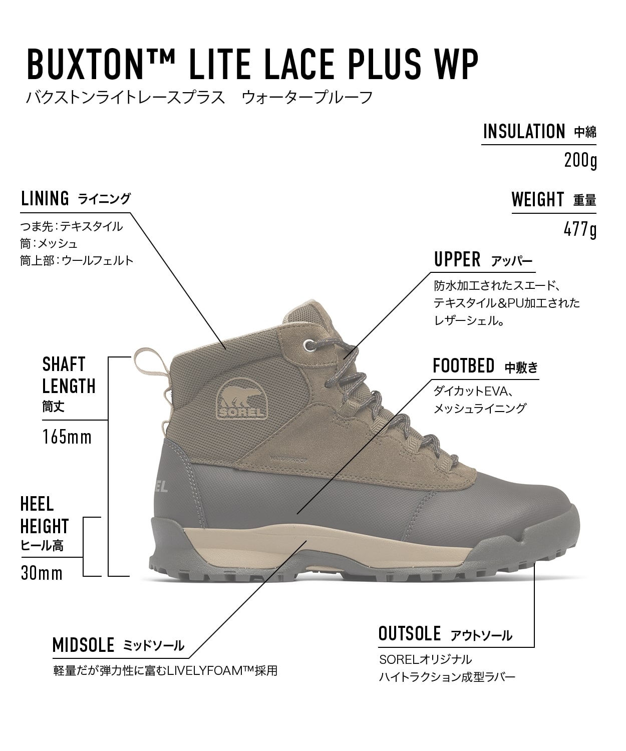 バクストン ライトレースプラス ウォータープルーフ(25 Major Jet