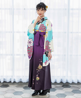 レンタル着物CCC574×袴MBT074 | 【京都さがの館】卒業式袴レンタル