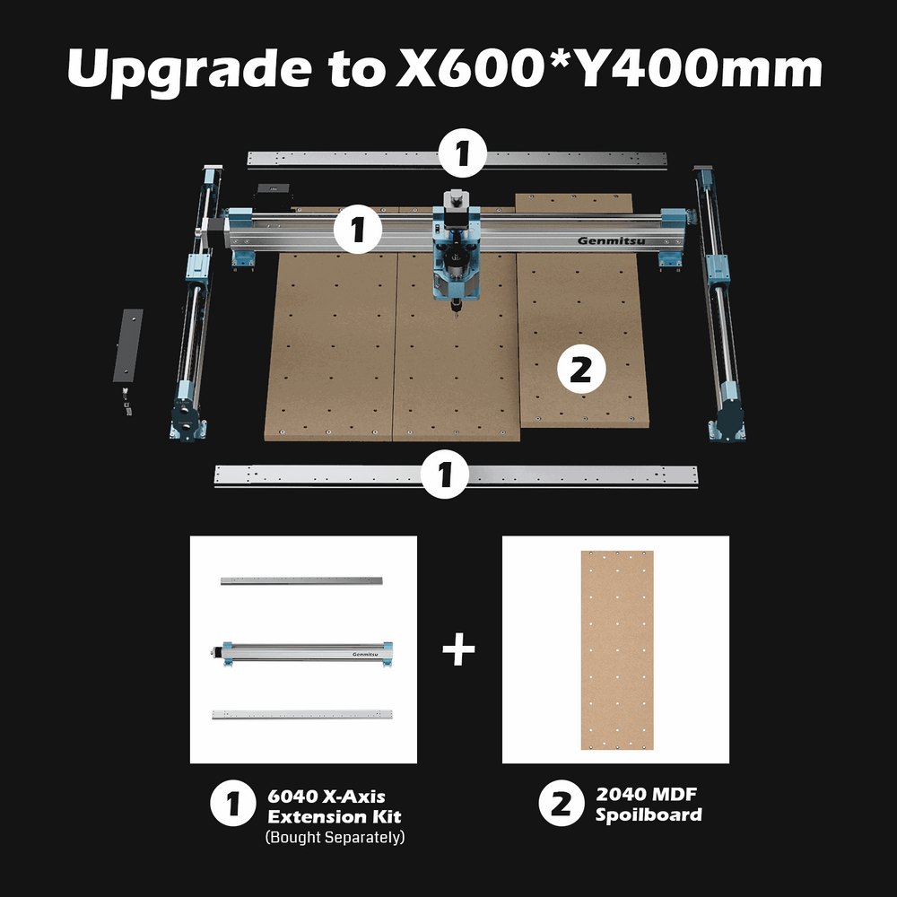 Genmitsu 6060 XY-Axis Extension Kit, For 4040-PRO, Up to 600x600mm