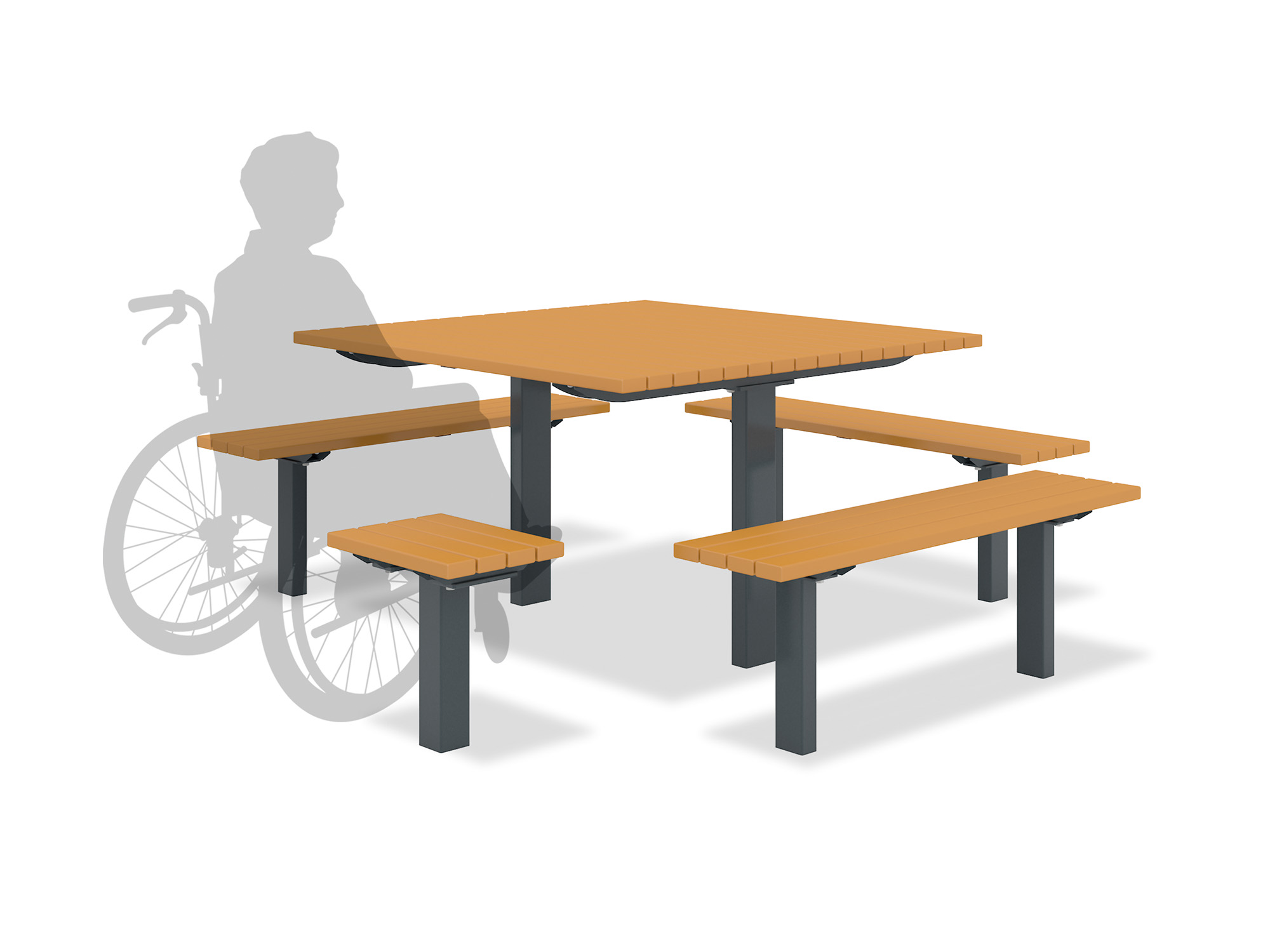 テーブルベンチセット RTF-1240 公園ベンチ関連製品 ｜ 株式会社サカヱ