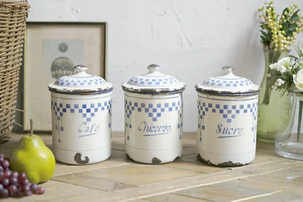 フランスのアンティークホーローキャニスター「cafe(カフェ