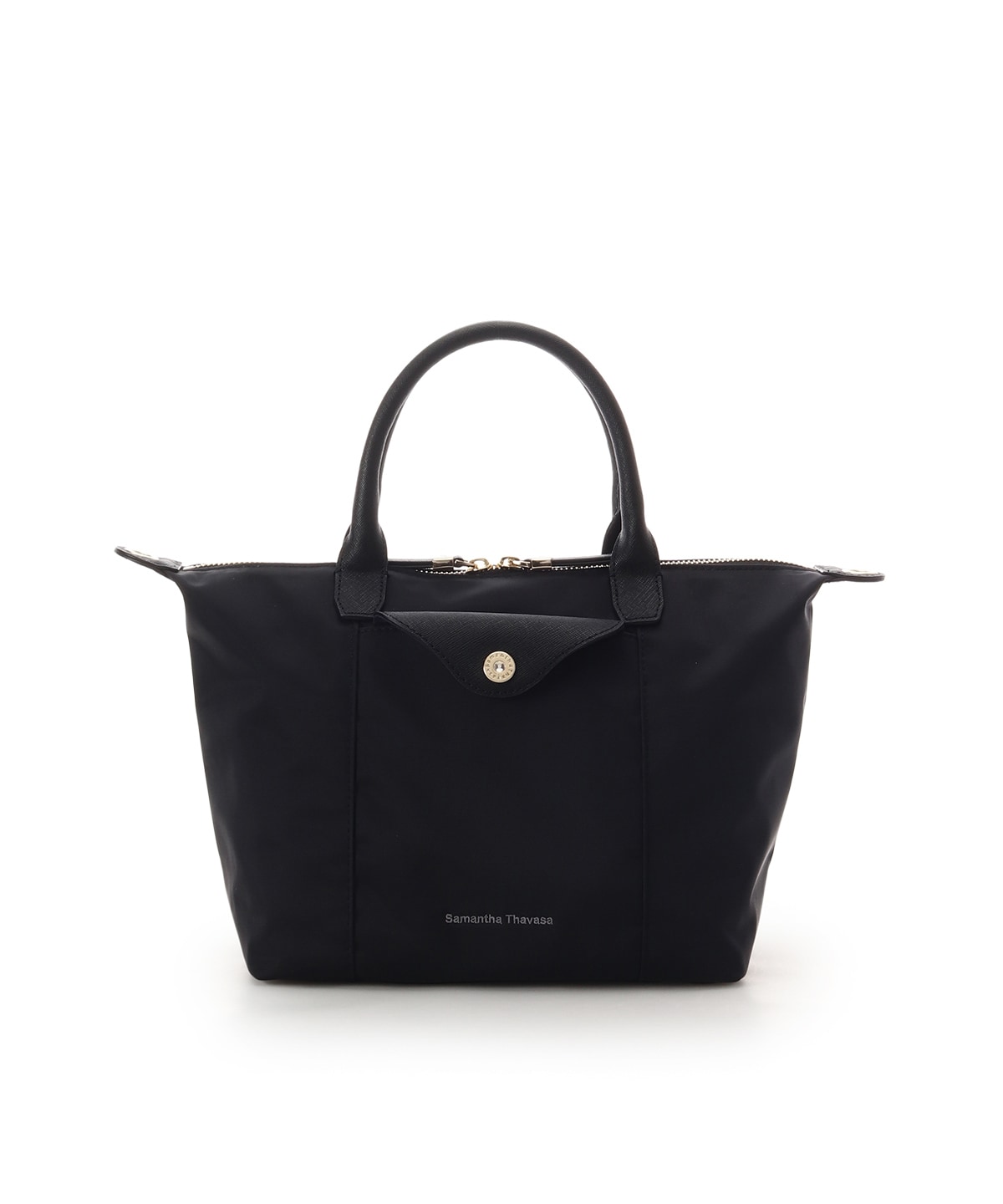 ナイロン×スプリットレザー カジュアルハンドバッグ(FREE ブラック