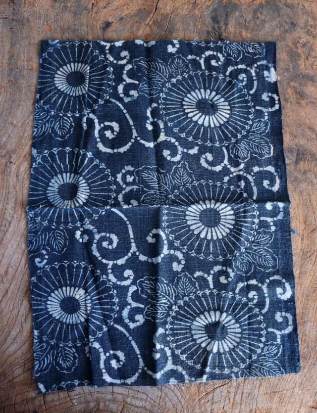 Antique Sam's Collection古布 藍染 古裂 藍染アンティーク 菊唐草