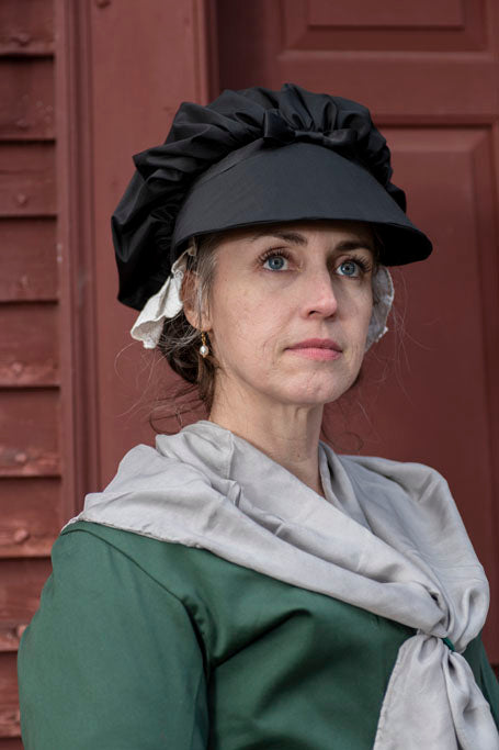 Black Silk Market Bonnet - Samson Historical