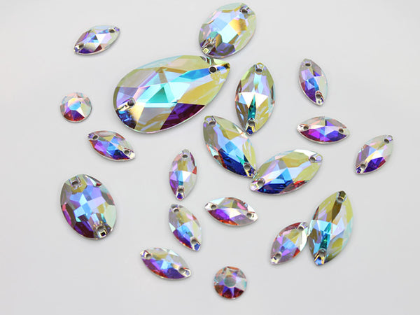 スワロフスキー 縫い付けビジュー☆ソーオン&Hotfixクリスタルオーロラ