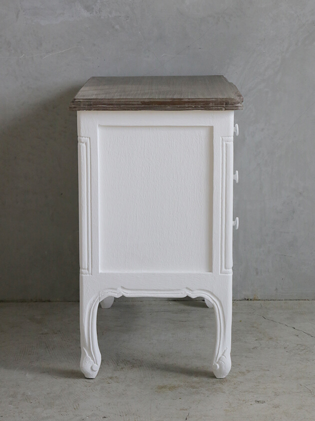 BLANC D'IVOIREサイドテーブルPAOLA GMアンティークホワイト - サラ
