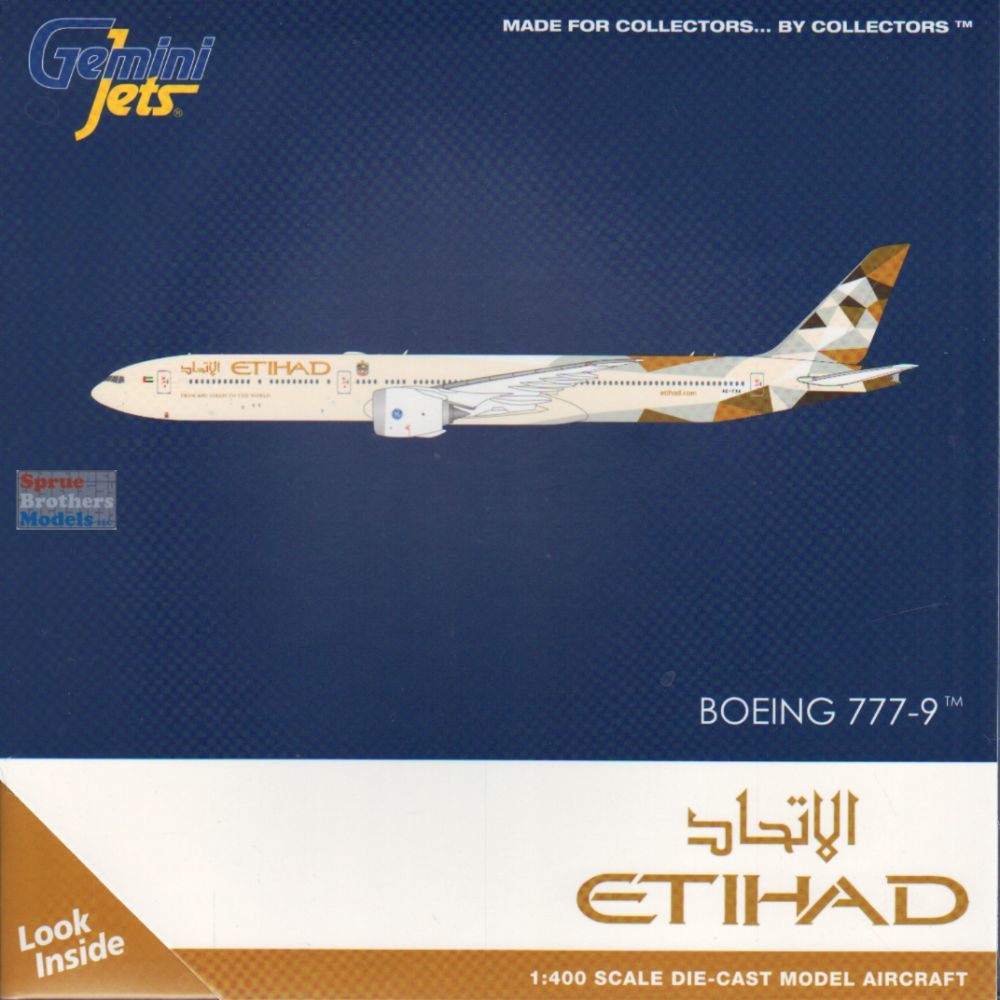 GEMGJ2277 1:400 Gemini Jets Etihad B777-9 Reg #A5-FAA (pre-painted