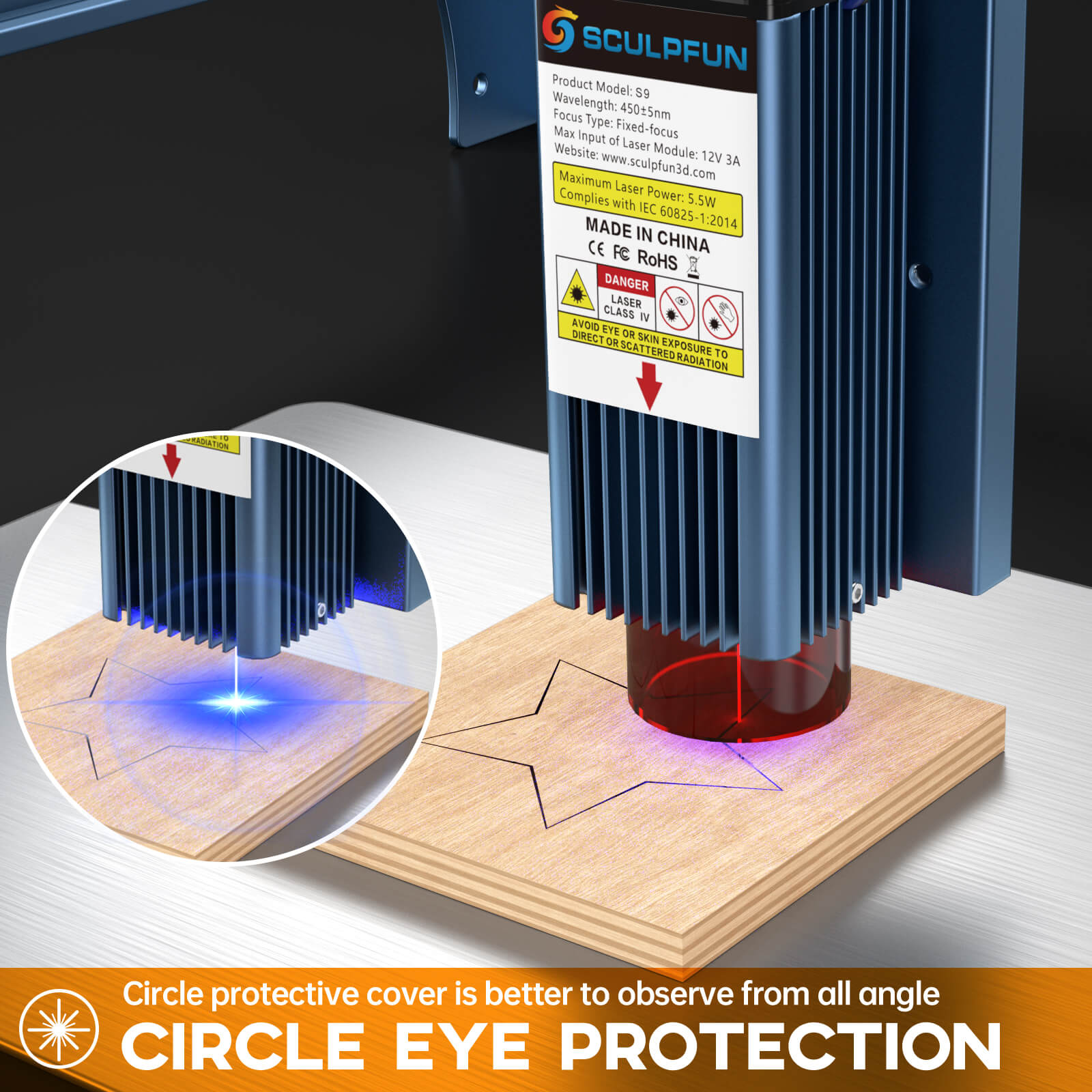 SCULPFUN S9 Laser Engraver 5.5 W | Shop Now！ – Sculpfun