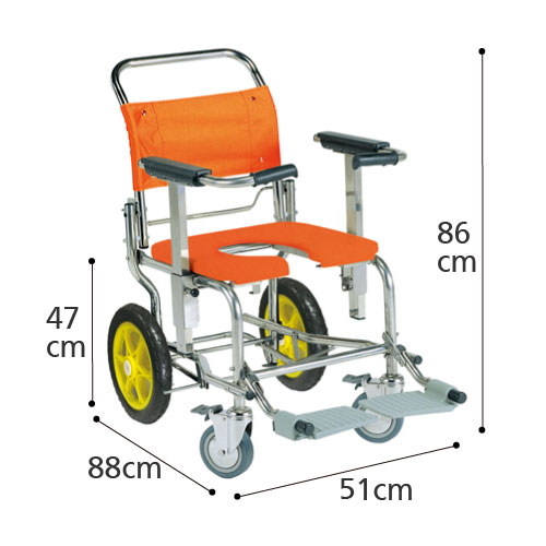 睦三シャワーキャリーAC-LWG(前輪) ステンレスダブルロック ワイド型