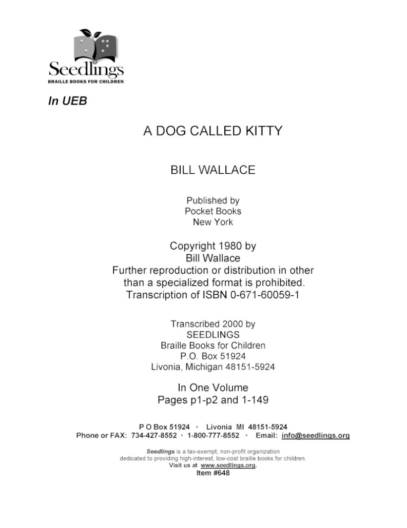 A Dog Called Kitty - Seedlings