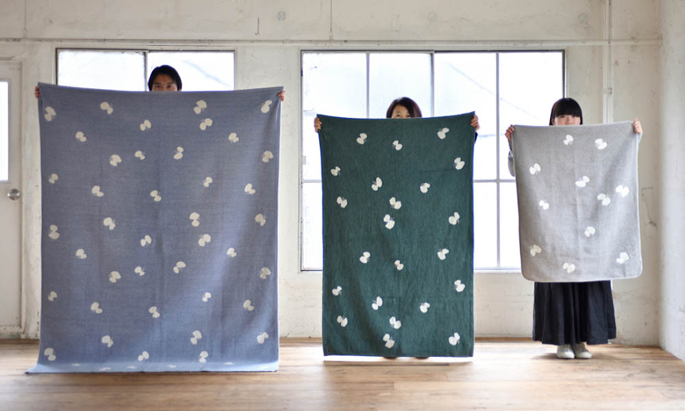 シュニールコットンブランケット ハーフ CHOUCHO 140×90cm / ブルー