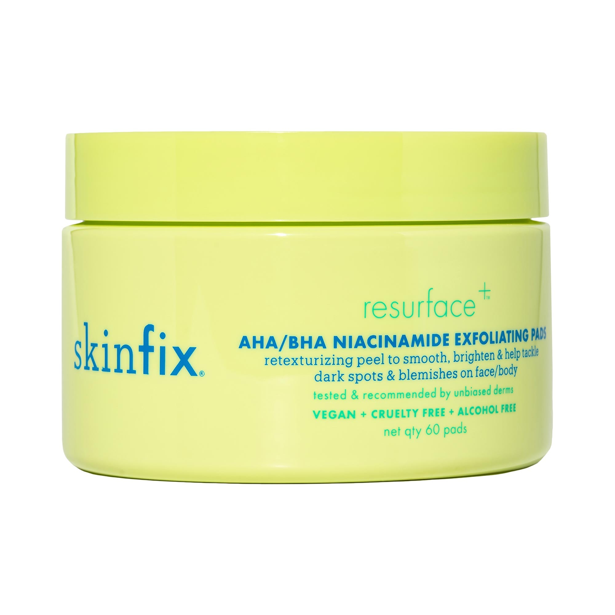 Resurface+ AHA/BHA Niacinamide Exfoliating Pads for Face and