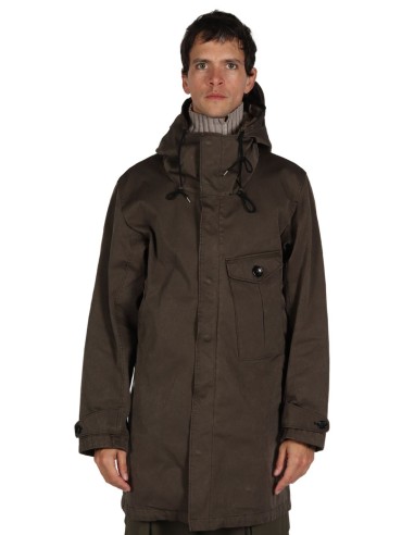 TEN C long hooded parka - khaki