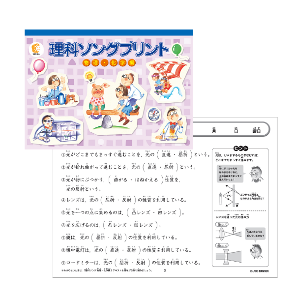 理科ソングプリント物理・化学編【プリント教材】 | 七田式公式通販