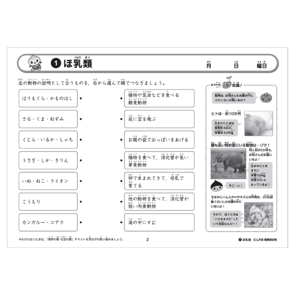 理科の歌・社会の歌 プリント【プリント教材】 | 七田式公式通販