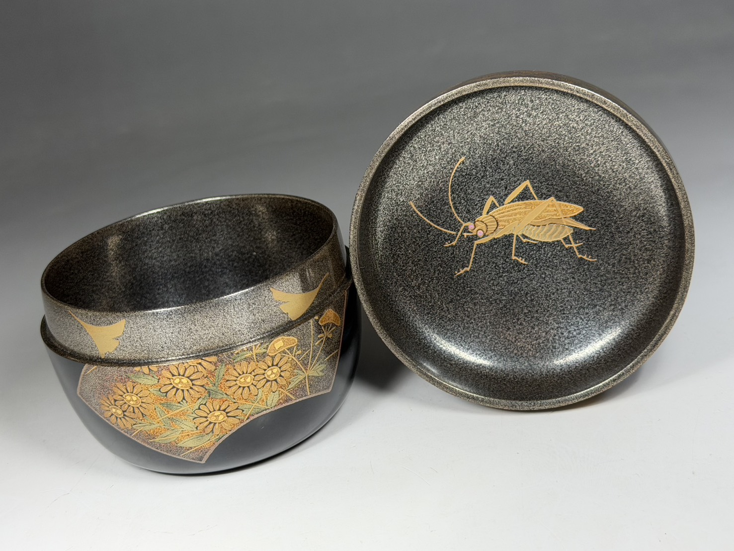 一后一兆 作 秋景蒔絵 平棗 内銀 二重箱 | 新栄堂