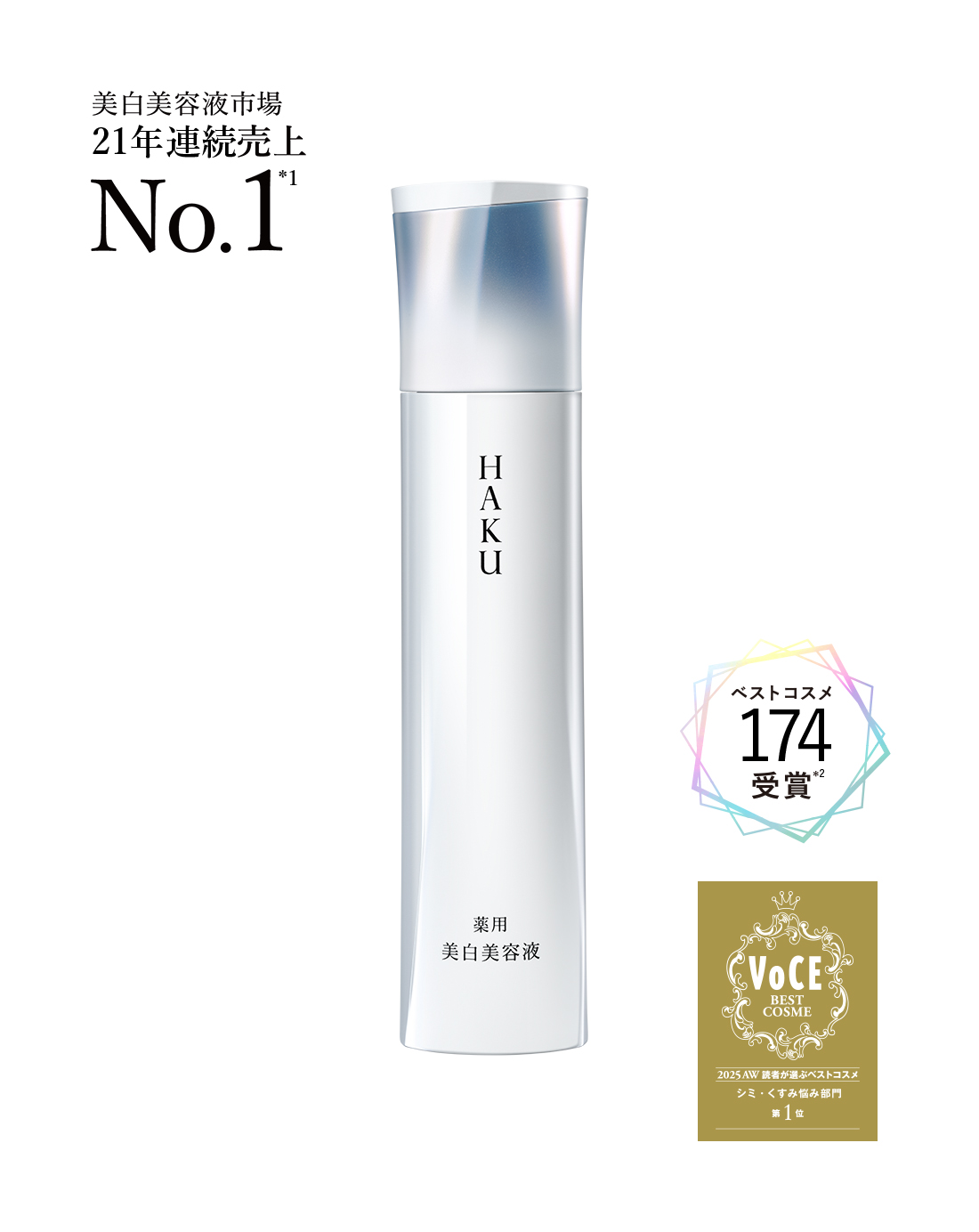HAKU（ハク） - 美白美容液市場21年連続売上No.1 ｜シミ予防