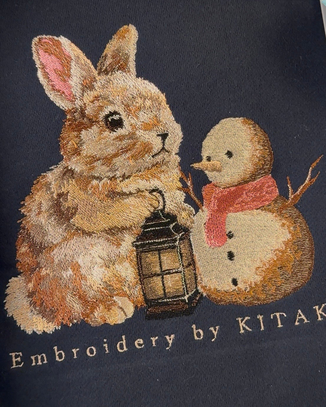 新作】雪うさぎ – 北区の刺しゅう屋