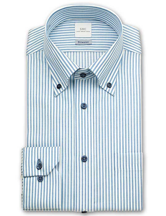 ワイシャツ ストライプ ブルー 吸水速乾 SMC| CHOYA SHIRT（チョーヤ