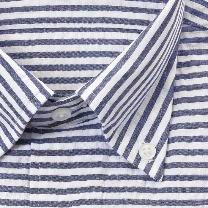 CHOYA URBAN STYLE カジュアルシャツ コットン マリンボーダー シア