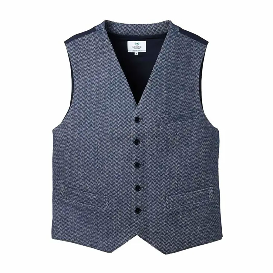 CHOYA URBAN STYLE ジレ ベスト コットン ツイード ネイビー