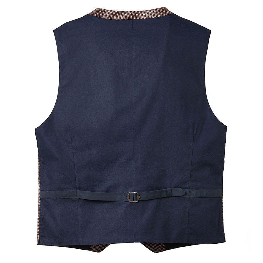 CHOYA URBAN STYLE ジレ ベスト コットン ツイード ブラウン