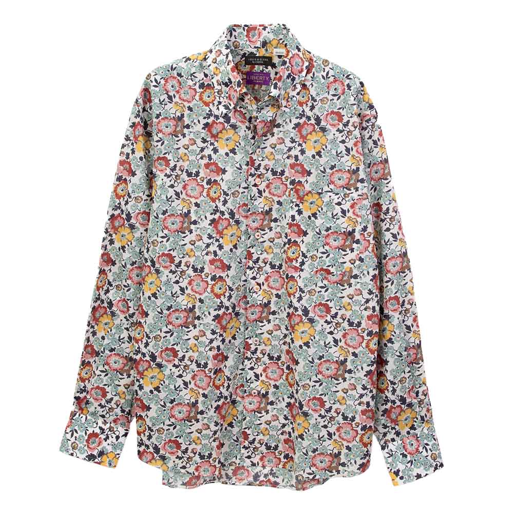 ワイシャツ 花柄 プリント 草木、ボタニカル マルチカラー LOUIS