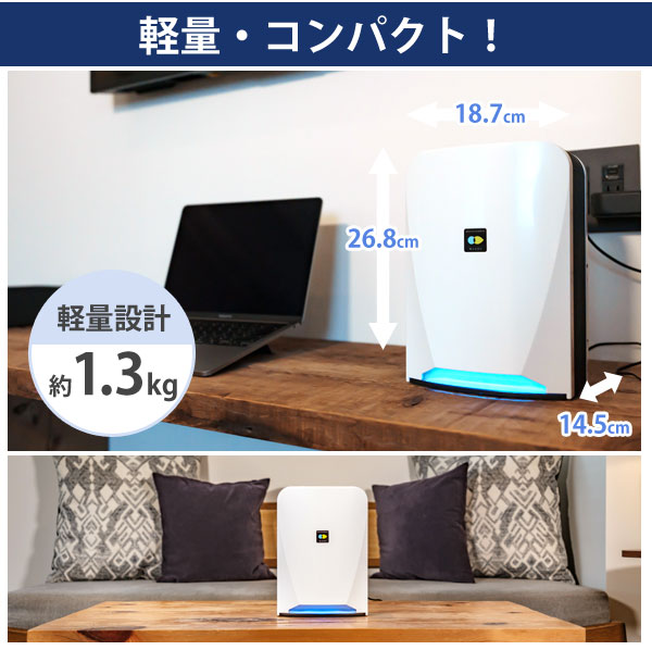 空気清浄機 ブルーデオ S型〔MC-S101〕コンパクト8畳用 空気消臭除菌